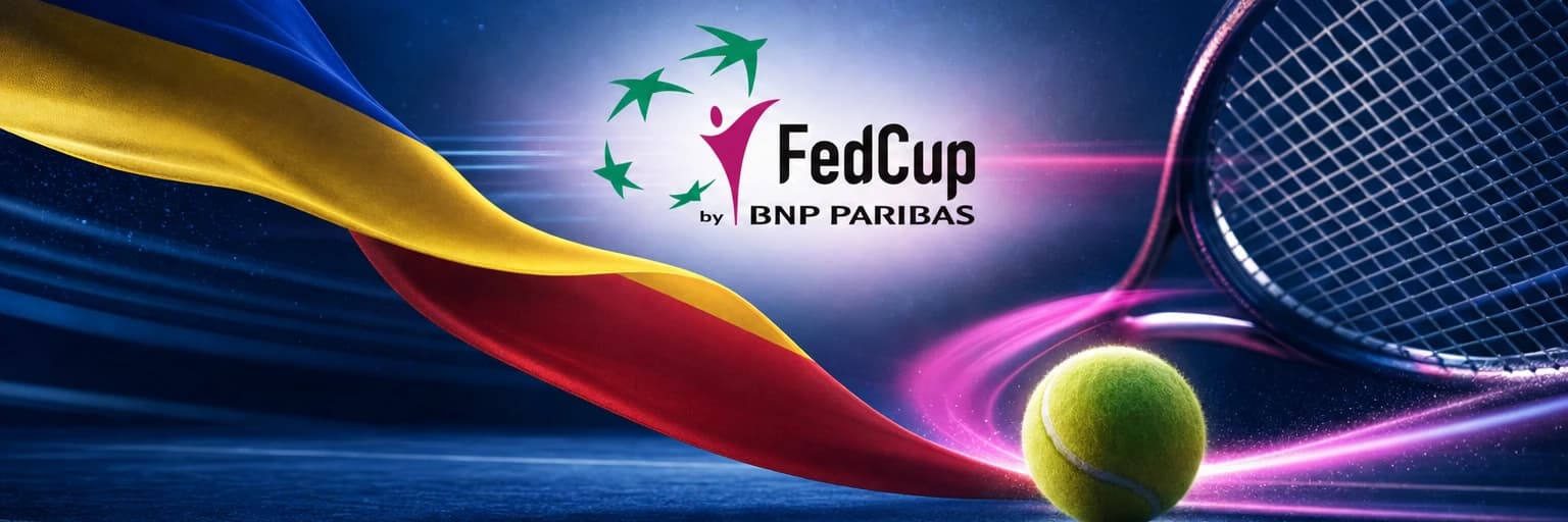 Banner Federation Cup în culorile României